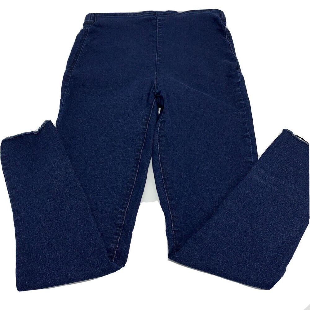 Free People Legging Blue Jeans Skinny Raw Hem Pull On Stretch Pants Womens sz 28